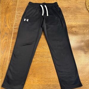 Under Armour Kids Black Sweatpants with White Drawstring